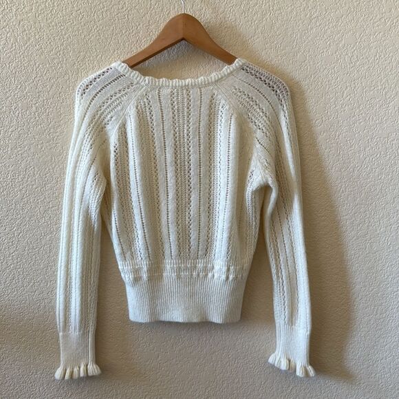 Season Ecru Sweater Knit Faux Wrap Sweater S/M - Picture 11 of 17